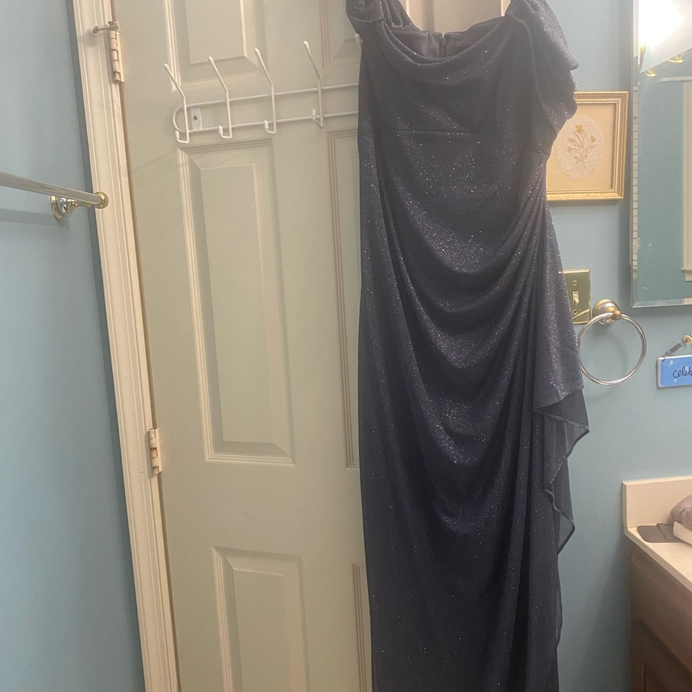Blue~gray floor length formal